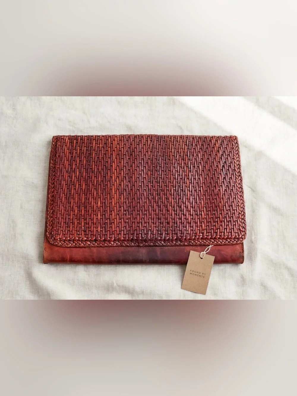 VTG De Vecchi by Hamilton Hodge Woven Leather Portfolio Document Case Italy